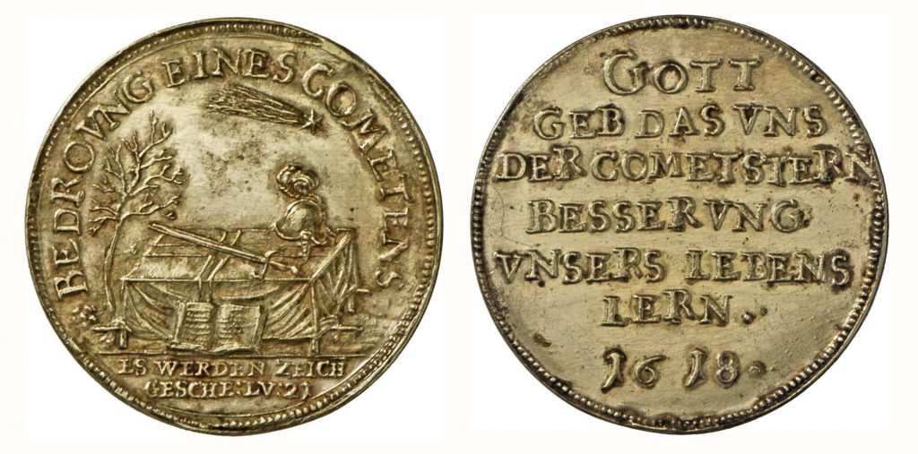Runde Medaille auf den Kometen von 1618/19. © Landesmuseum Württemberg