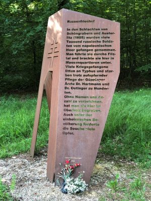Die Gedenktafel am "Russenfriedhof"