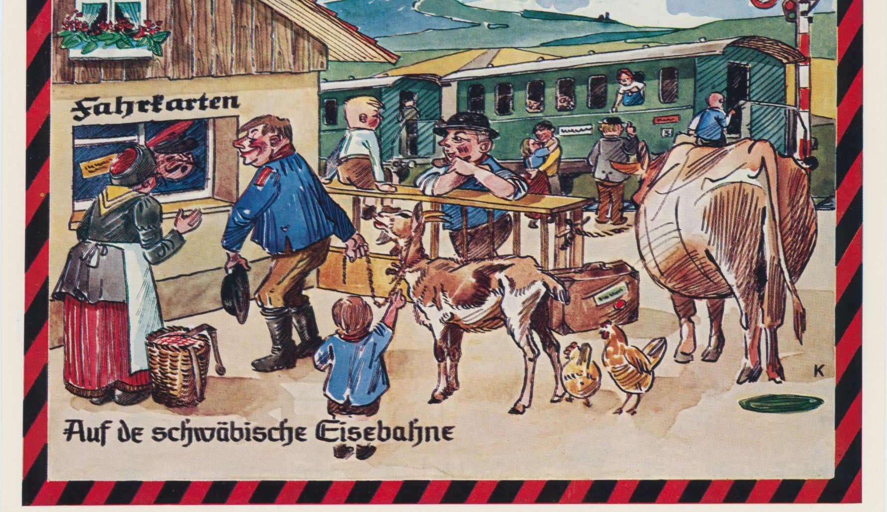 Schwäbische Eisenbahn. Postkarte