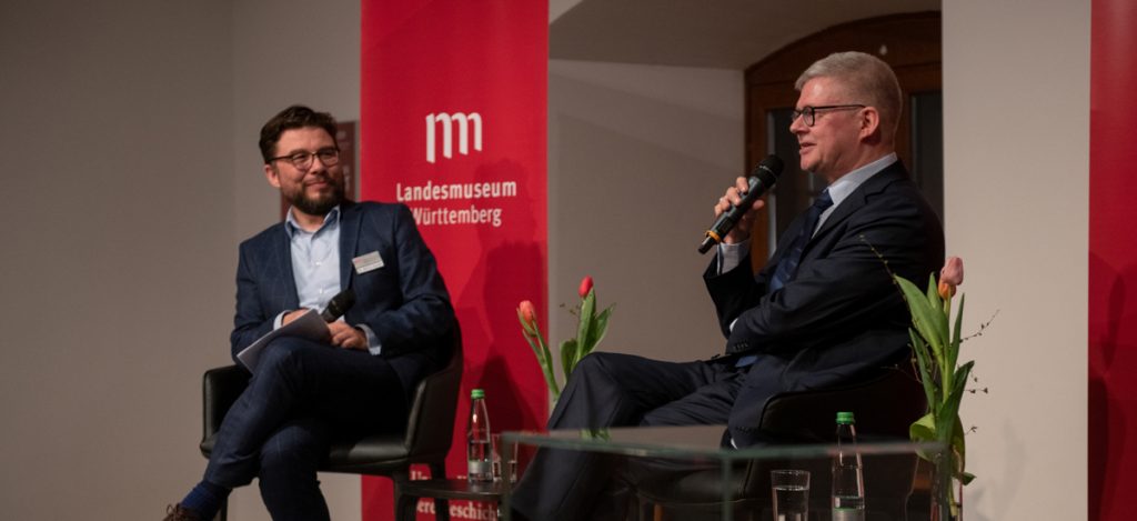 Markus Speidel und Tim Schleider im Gespräch