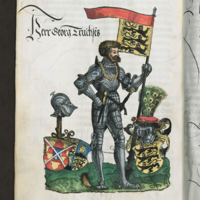 Darstellung Georgs III. von Waldburg-Zeil aus der Familienchronik der Truchsessen von Waldburg (Ausschnitt). 